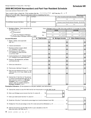 Michigan Nonresident and Part-Year Resident Schedule