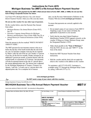 Michigan Business Tax e-file Annual Return Payment Voucher