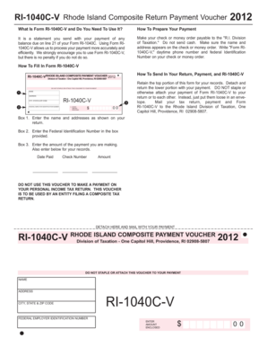 Rhode Island Composite Payment Voucher Form RI-1040C-V