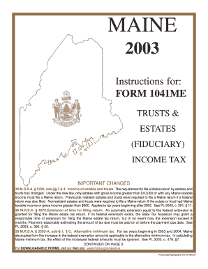 Maine Fiduciary Income Tax Form 1041ME