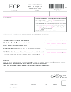 Maine Health Care Provider Tax Reconciliation