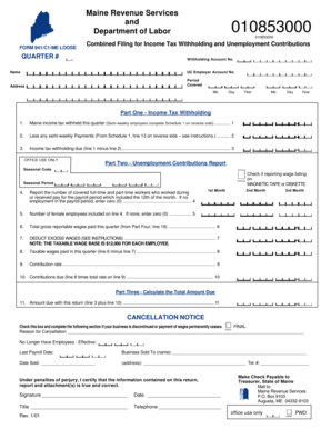 Maine Quarterly Tax Form 941/C1-ME