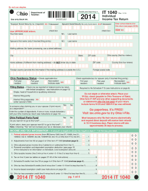 Ohio IT 1040 Individual Income Tax Return