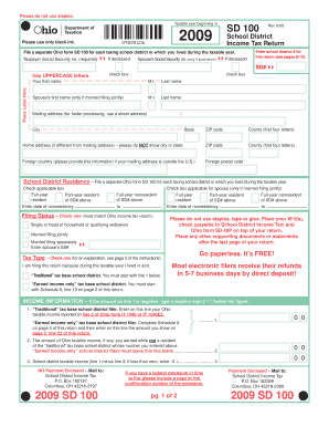 Ohio School District Income Tax Return