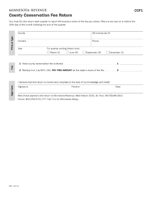 Minnesota County Conservation Fee Return