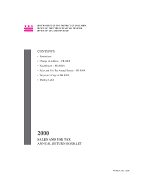 District of Columbia Sales and Use Tax Annual Return