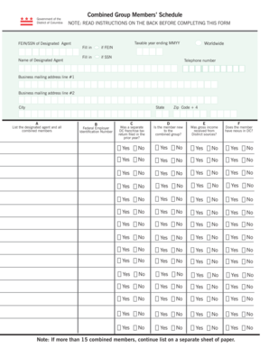 DC Combined Group Members' Schedule