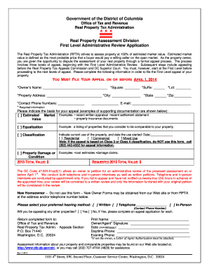 First Level Administrative Review Application
