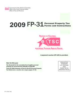 District of Columbia Personal Property Tax Form FP-31