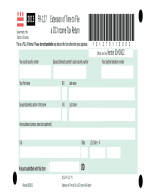 DC Income Tax Return Extension Form