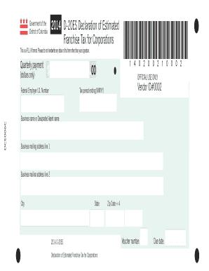 DC 2014 D-20ES Franchise Tax Form