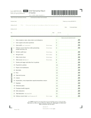 2003 D-65 Partnership Return of Income