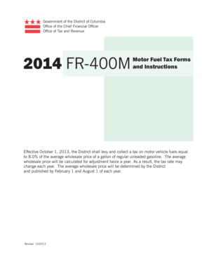 DC Motor Fuel Tax Return Form FR-400M