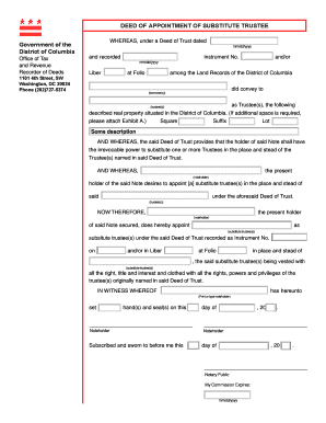 Deed of Appointment of Substitute Trustee