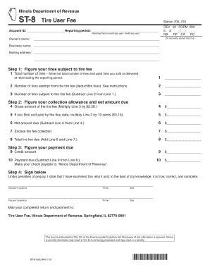 Illinois Tire User Fee Form ST-8
