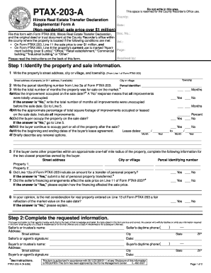 Illinois Real Estate Transfer Declaration Supplemental Form A