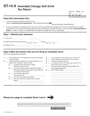 Chicago Soft Drink Tax Return Amendment