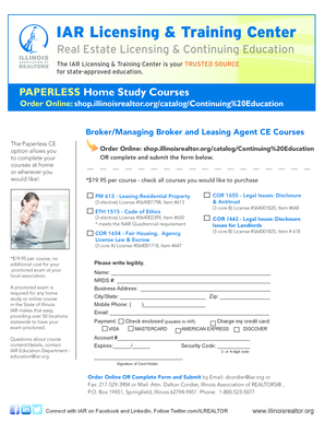 Illinois Real Estate Continuing Education Form