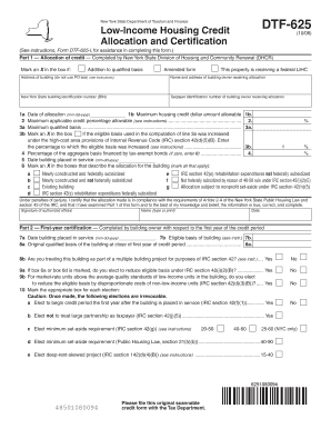 New York Low-Income Housing Credit Form DTF-625