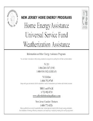 New Jersey Home Energy Assistance Application