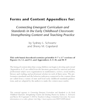 Early Childhood Curriculum Planning Forms