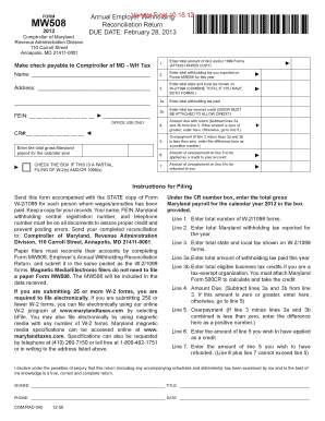 Maryland Employer's Annual Withholding Reconciliation