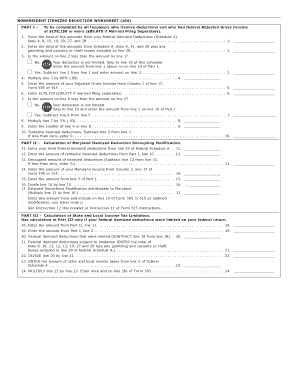 Nonresident Itemized Deduction Worksheet (16A)