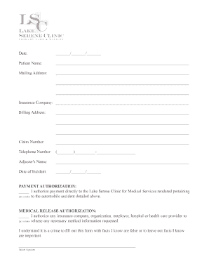 Medical Claim and Authorization Form