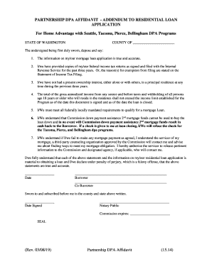 Partnership DPA Affidavit Addendum