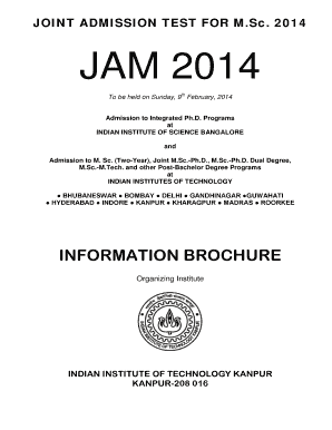 Fillable Online INFORMATION BROCHURE - IIT GATE b2015b - IIT ...