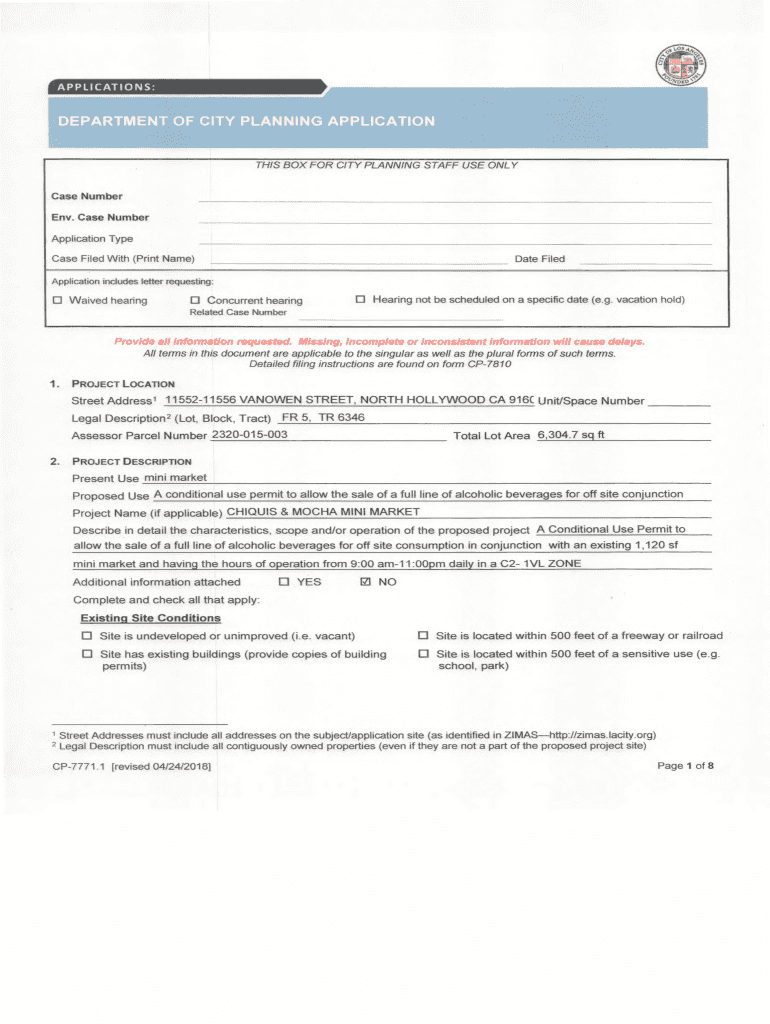 Fillable Online City of Los Angeles Planning Department Determination ...