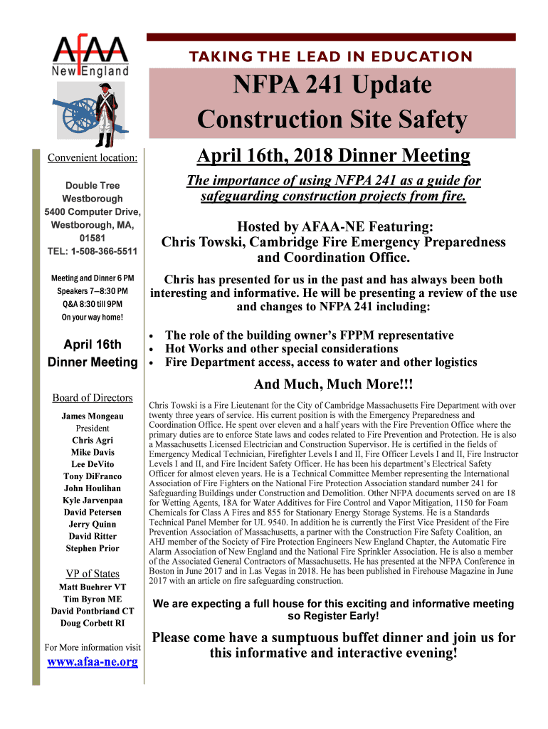 Fillable Online How is hot work addressed in NFPA 241 and whenNFPA