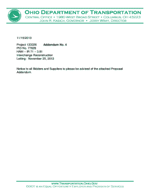 STATE OF OHIO DEPARTMENT OF TRANSPORTATION HAM ...