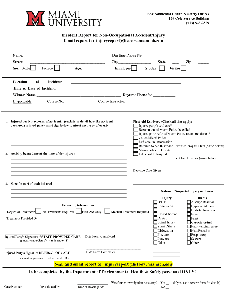 miami university incident report Preview on Page 1