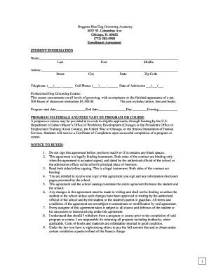 Professional Groomer Enrollment Agreement - Doggone Rite ...