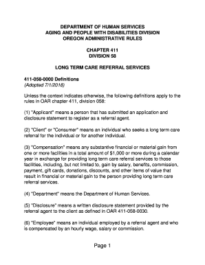 Fillable Online 411-058-0000 - Oregon Secretary of State Administrative ...