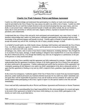Charity Car Wash Volunteer Waiver