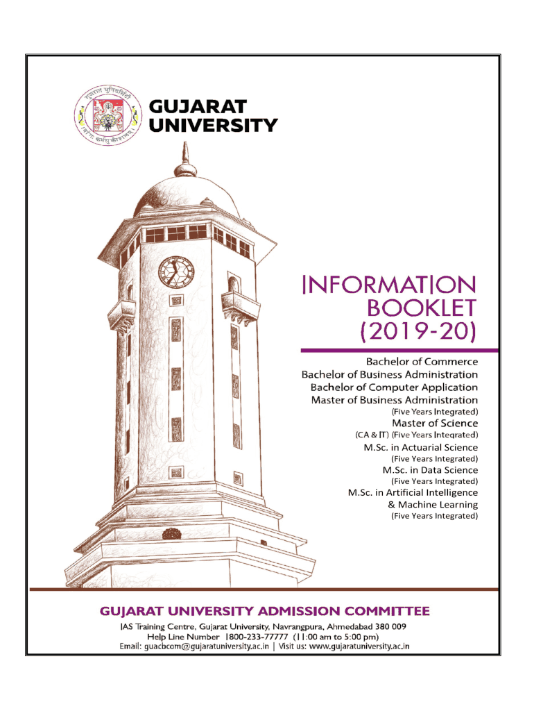 Fillable Online GUJARAT UNIVERSITY B.Ed. Online Centralized Admission