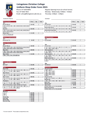 livingstone christian college uniform