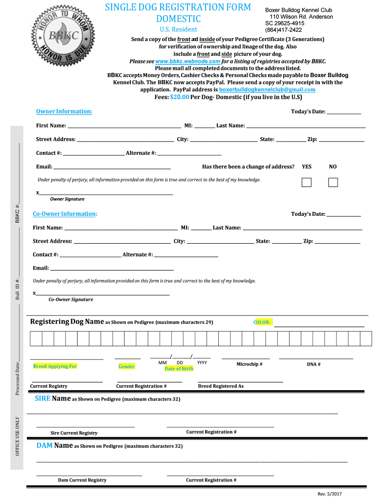 Fillable Online Registration Certificates for Dog OwnersThe Kennel Club