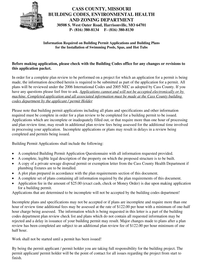 Cass County Building Codes Fill Online, Printable, Fillable, Blank
