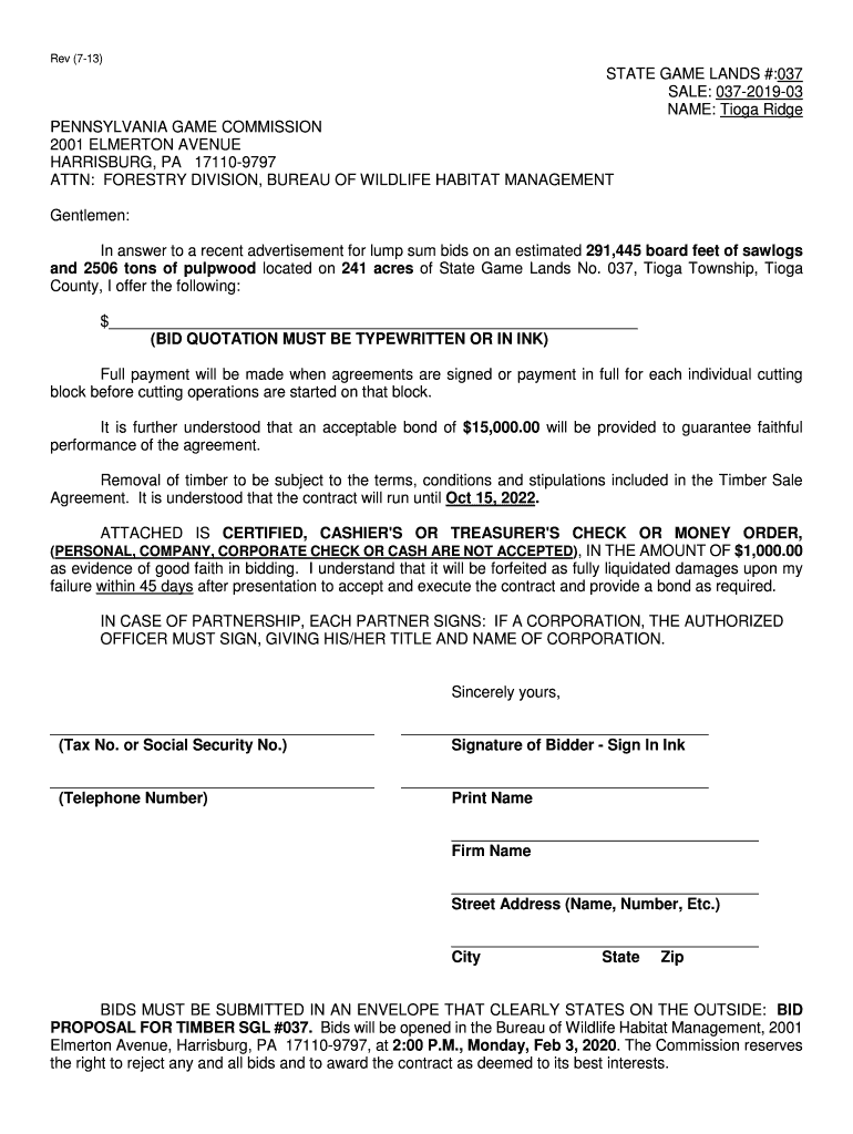 Fillable Online State Game Land - Large 