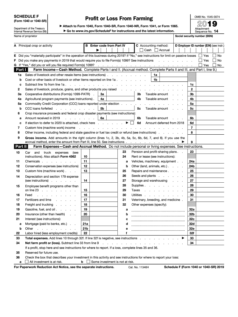 Irs Schedule C Form 2022 Irs 1040 - Schedule F 2019-2022 - Fill And Sign Printable Template Online |  Us Legal Forms