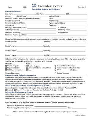 Fillable Online Patient Demographics Form.xlsx Fax Email Print - pdfFiller
