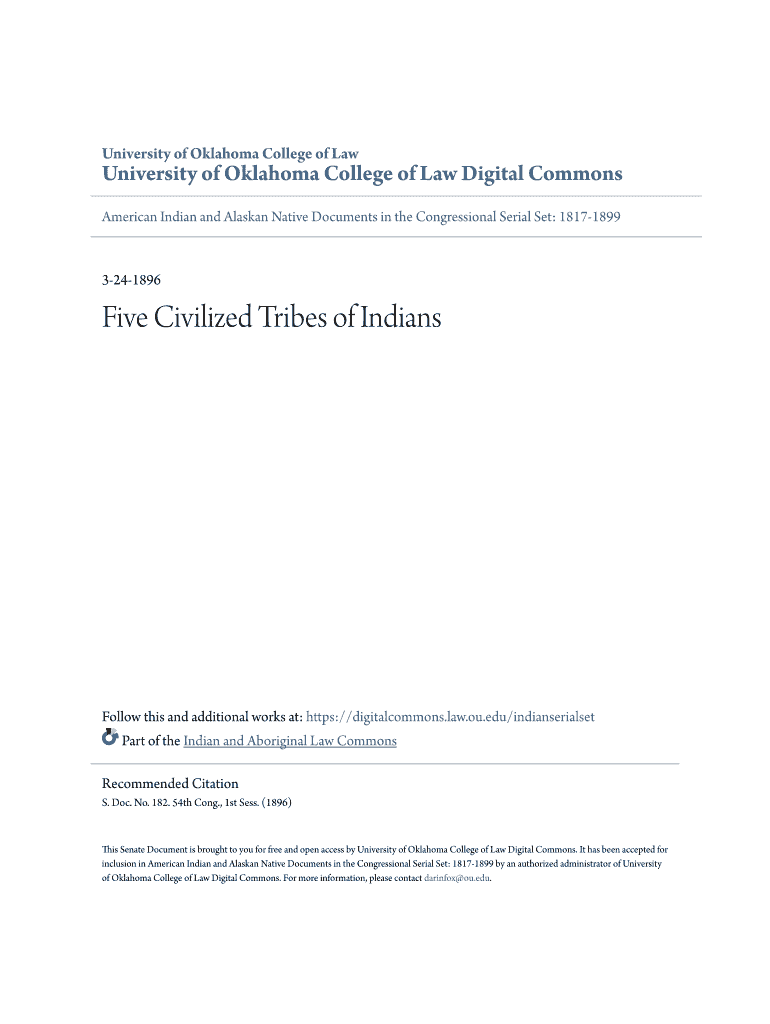 Fillable Online Five Civilized Tribes of Indians. Commissions - Dawes ...