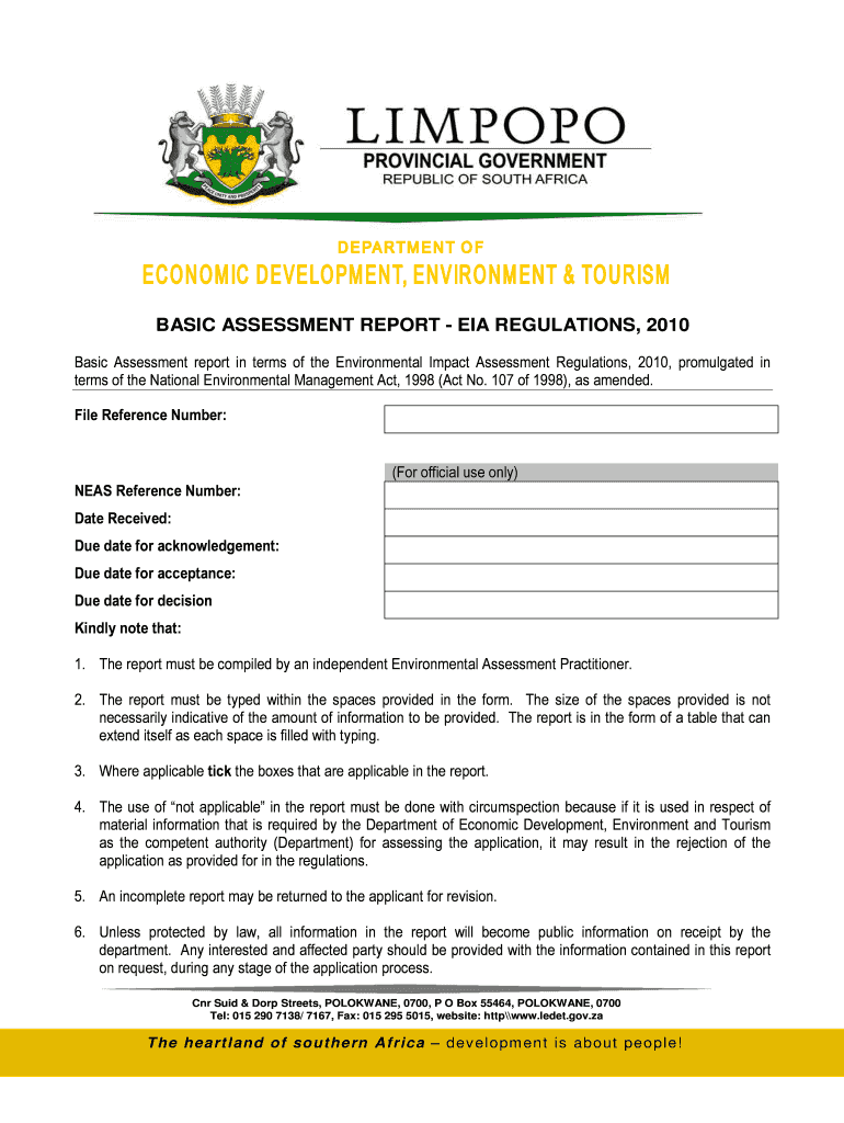 Fillable Online Environmental Impact Assessment Regulations Centre