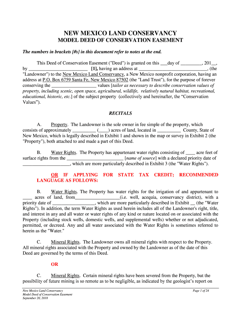 Fillable Online deed of conservation easement New Mexico Land Fax