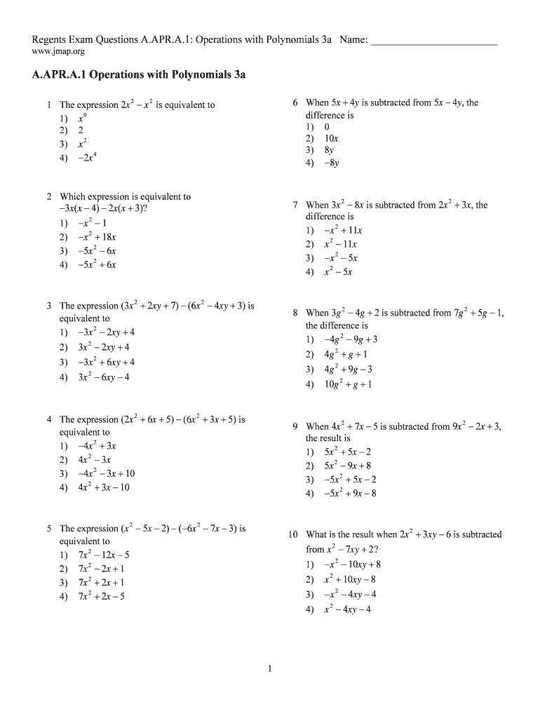Fillable Online Evaluating polynomial functions worksheet pdf Fax Email ...