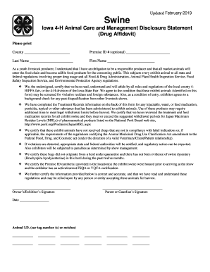 Iowa State Fair FFA Animal Care and Management Disclosure ...