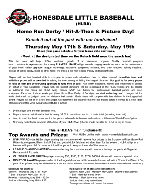 Fillable Online Home Run Derby Guidelines - Claremont Little League Fax ...